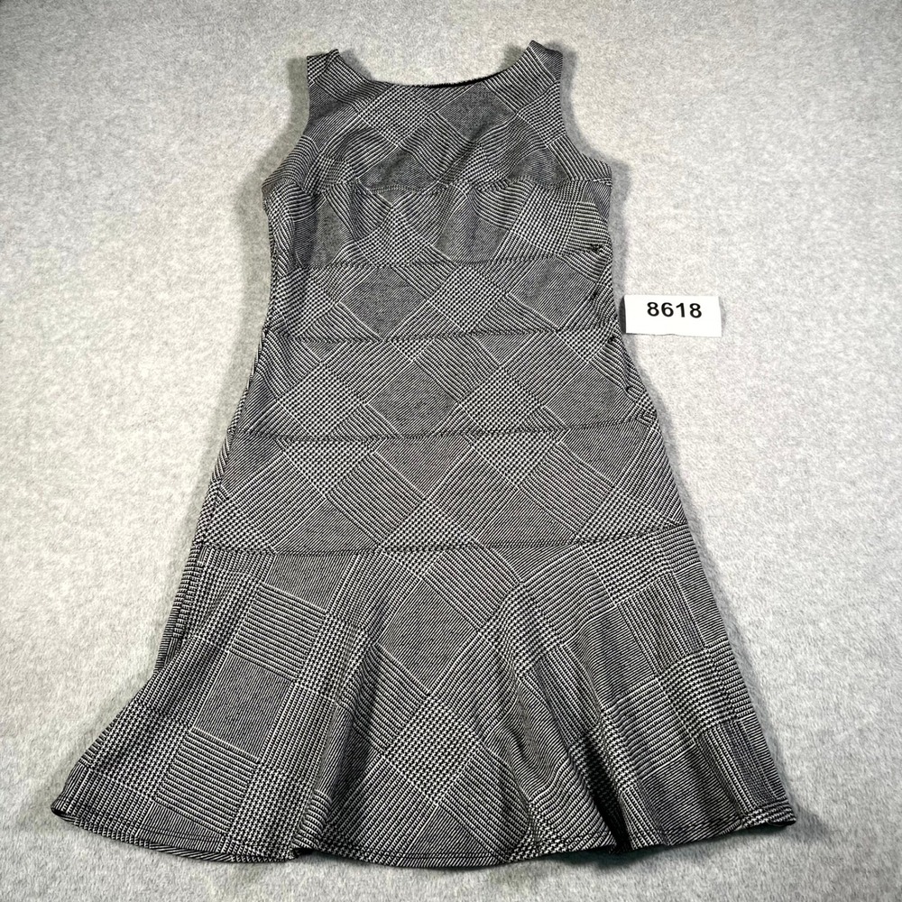 Enfocus Studio Sheath Dress Womens 10 Black White Houndstooth Boat Neck Outdoor
